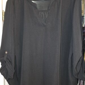 Maurices Elegant Black Tunic Blouse